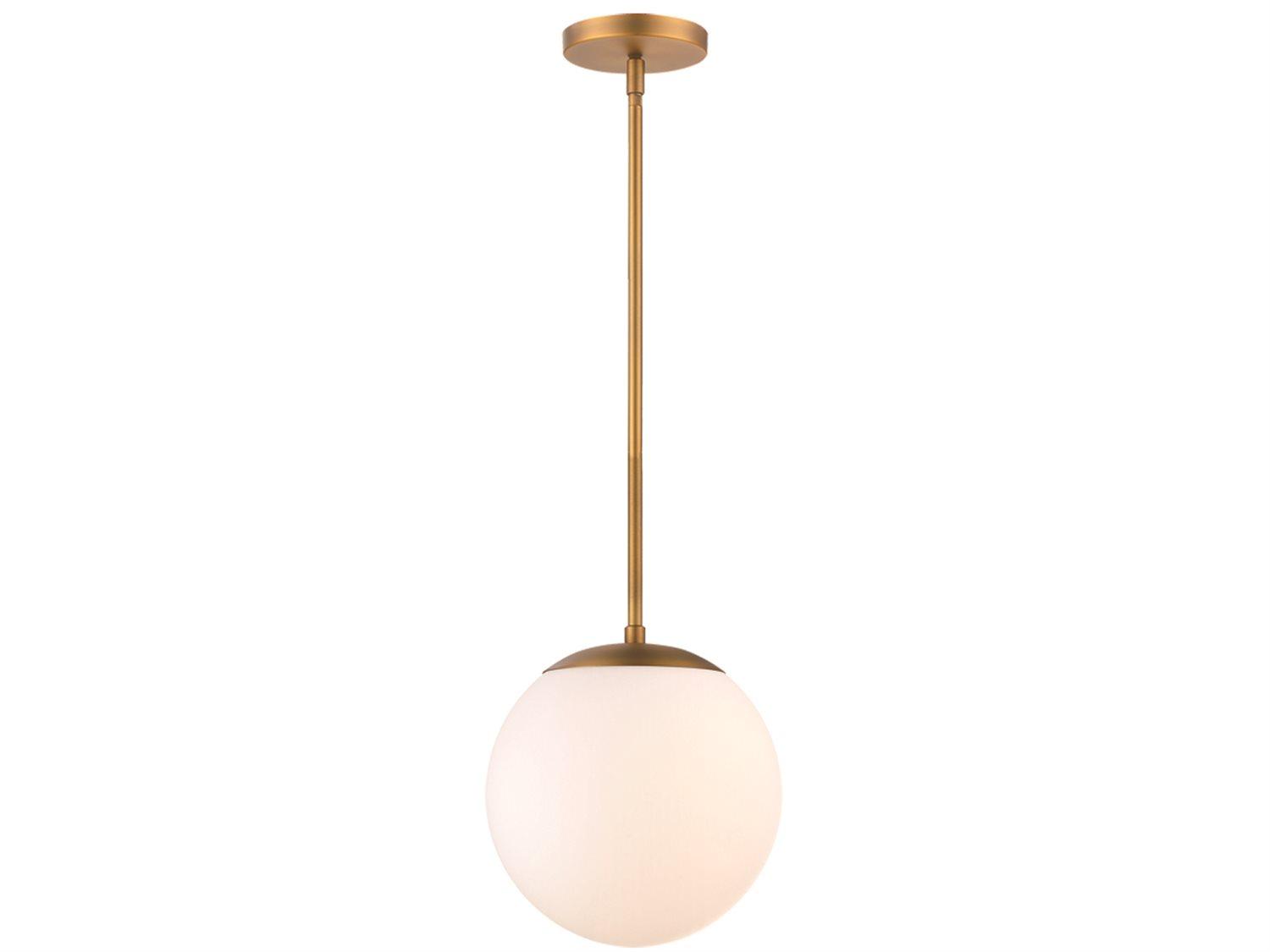 dweLED by WAC Lighting Niveous 1-Light Aged Brass Glass LED Globe Pendant