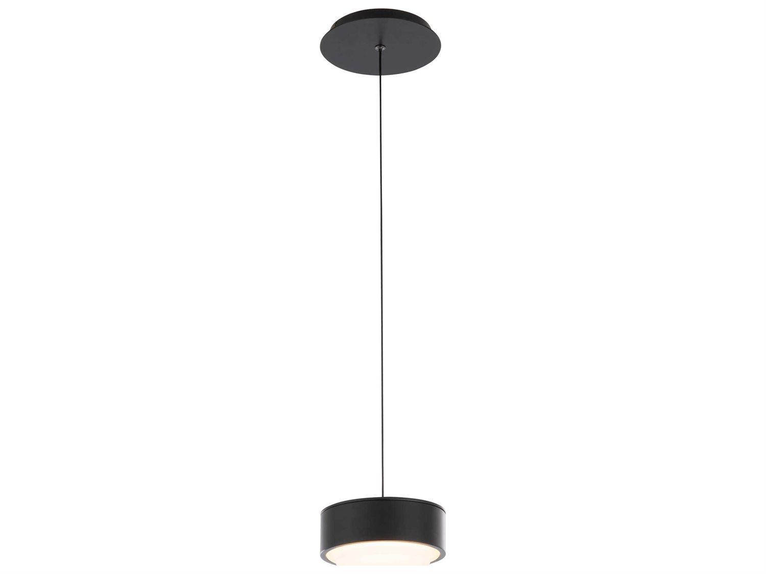 dweLED by WAC Lighting Ohm 1-Light Black LED Drum Round Mini Pendant