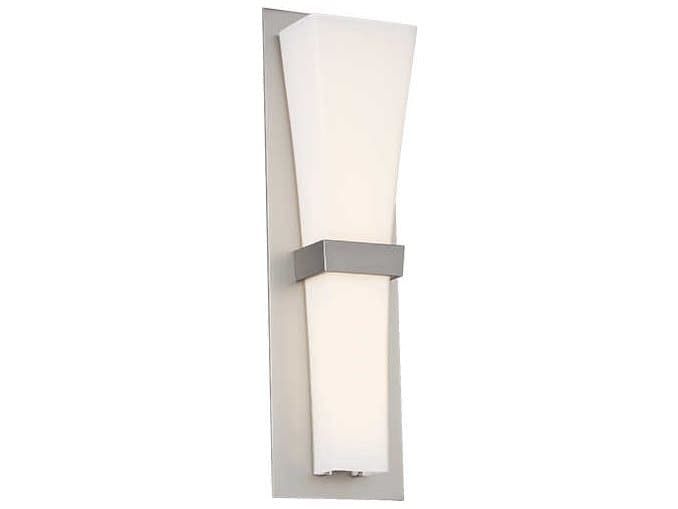 dweLED by WAC Lighting Prohibition 1-Light Satin Nickel Glass LED Wall Sconce