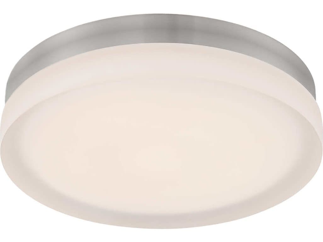 dweLED by WAC Lighting Slice 1-Light Brushed Nickel Glass LED Round Flush Mount