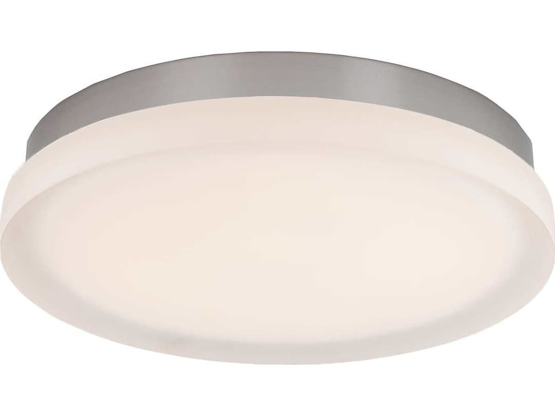 dweLED by WAC Lighting Slice 1-Light Brushed Nickel Glass LED Round Flush Mount