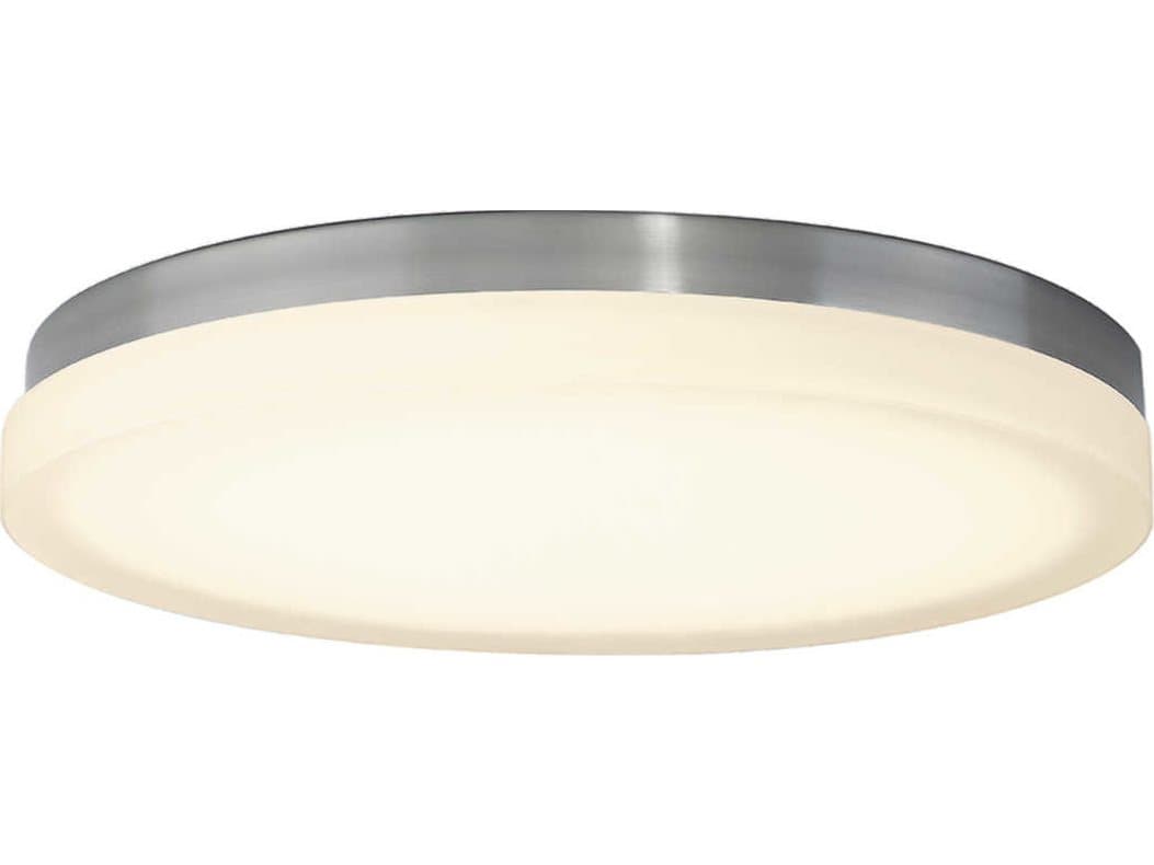 dweLED by WAC Lighting Slice 1-Light Brushed Nickel Glass LED Round Flush Mount