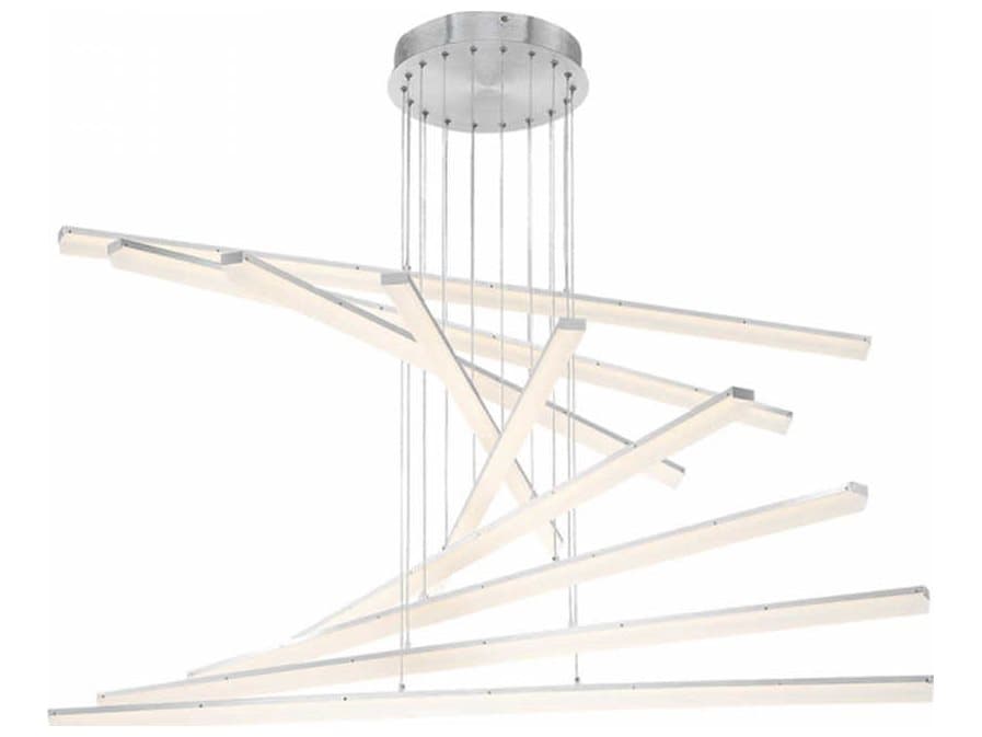 dweLED by WAC Lighting Stack 1-Light Brushed Aluminum Silver LED Cylinder Pendant