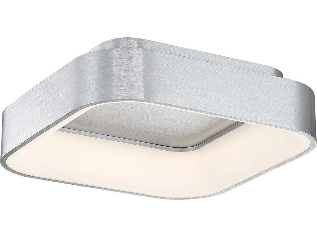 dweLED by WAC Lighting Tetris 1-Light Brushed Aluminum Silver LED Geometric Flush Mount