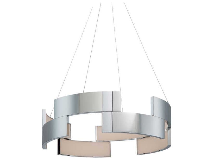 dweLED by WAC Lighting Trap 1-Light Chrome LED Geometric Round Pendant