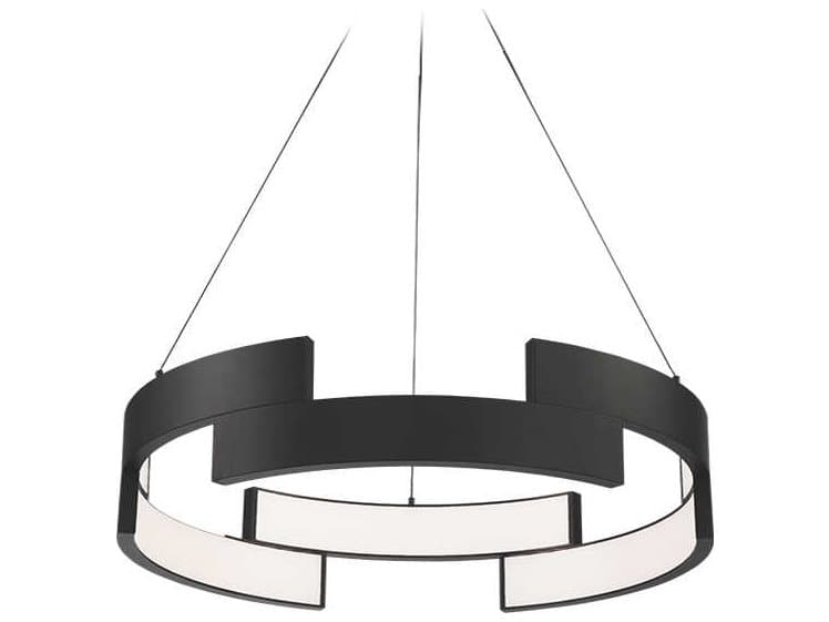 dweLED by WAC Lighting Trap 1-Light Black LED Geometric Round Pendant