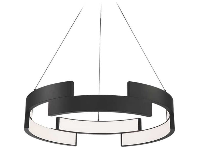 dweLED by WAC Lighting Trap 1-Light Black LED Geometric Pendant
