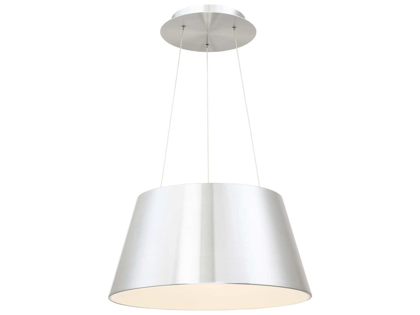 dweLED by WAC Lighting Vida 1-Light Brushed Aluminum Silver LED Drum Pendant