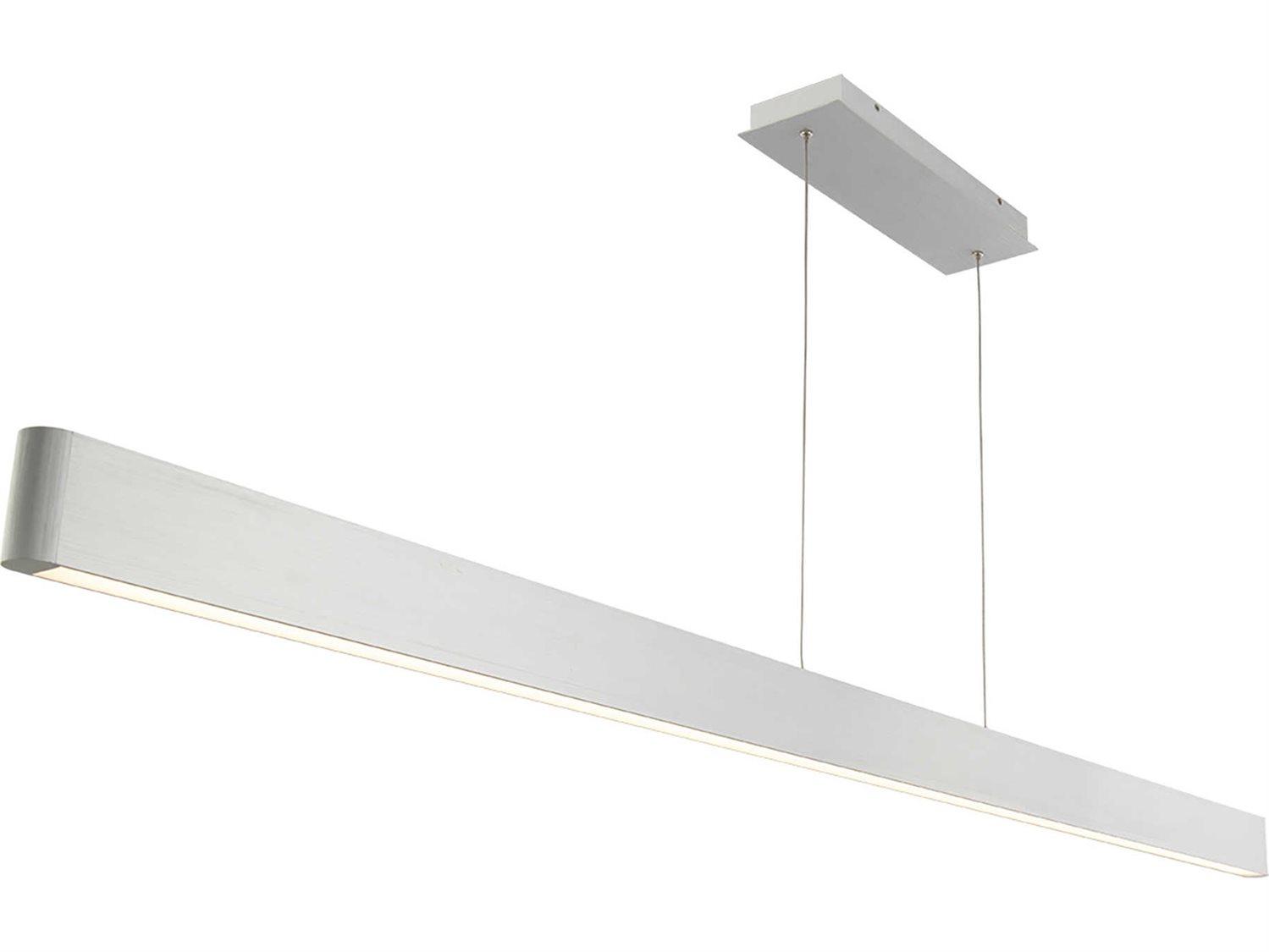 dweLED by WAC Lighting Volo 1-Light Brushed Aluminum Silver LED Linear Island Pendant