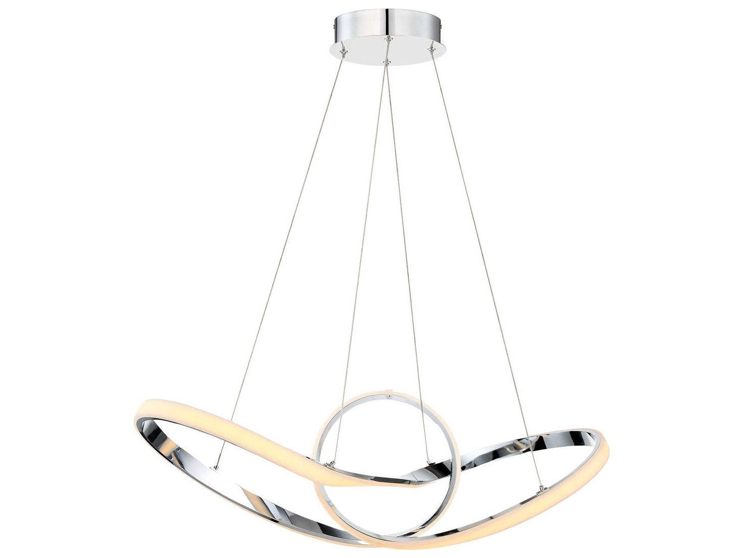 dweLED by WAC Lighting Vornado 1-Light Chrome LED Geometric Island Pendant