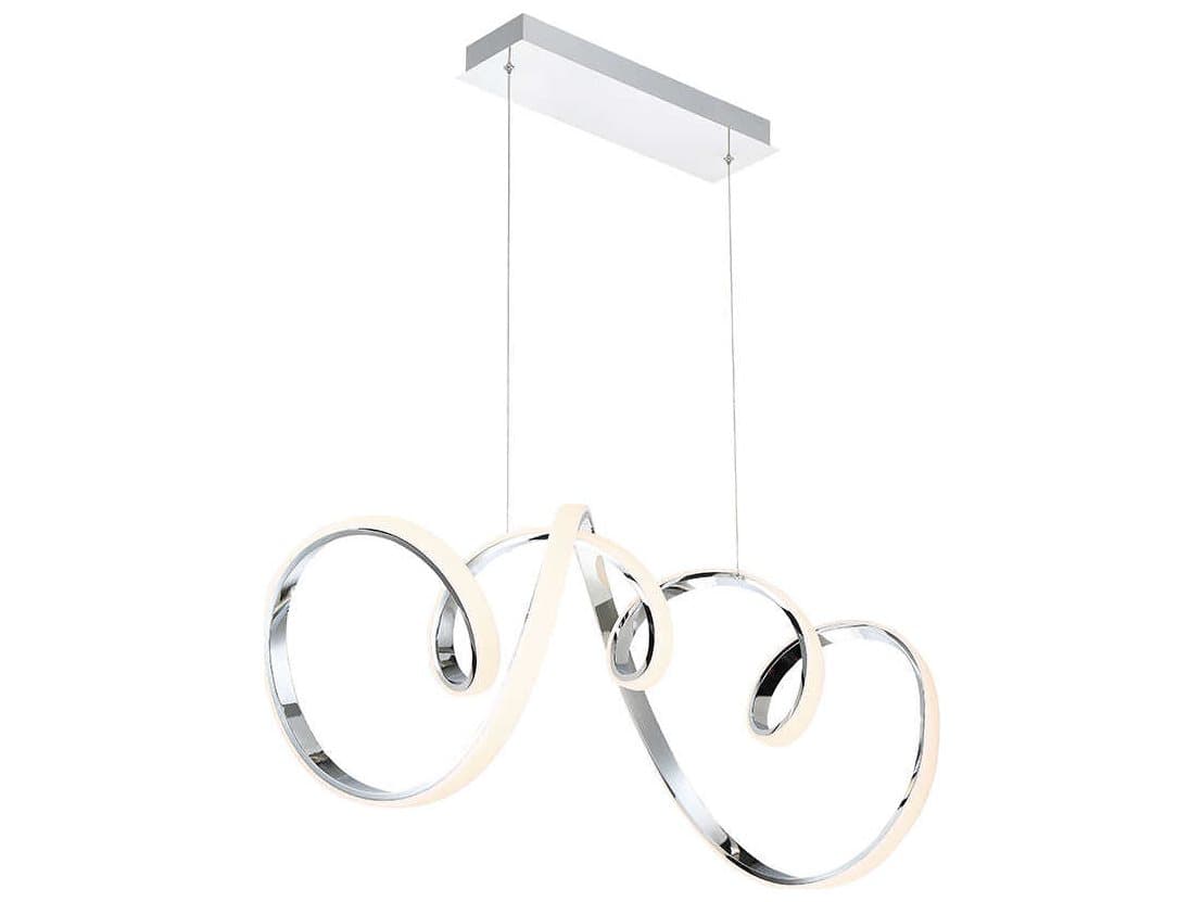 dweLED by WAC Lighting Vornado 1-Light Chrome LED Geometric Island Pendant