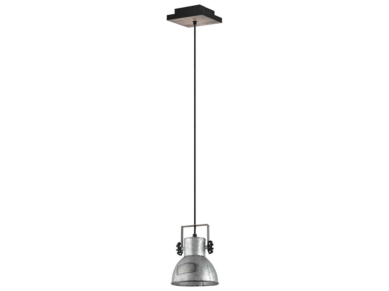 Eglo Barnstaple 1-Light Distressed Zinc Black Steel Dome Mini Pendant
