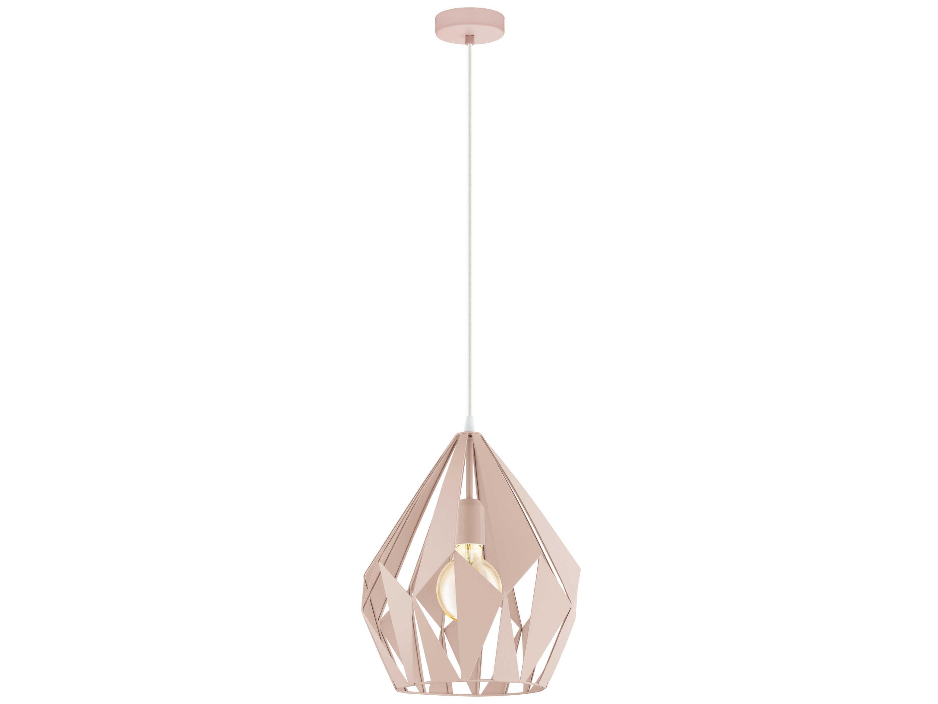Eglo Carlton 1-Light Apricot Pink Geometric Mini Pendant