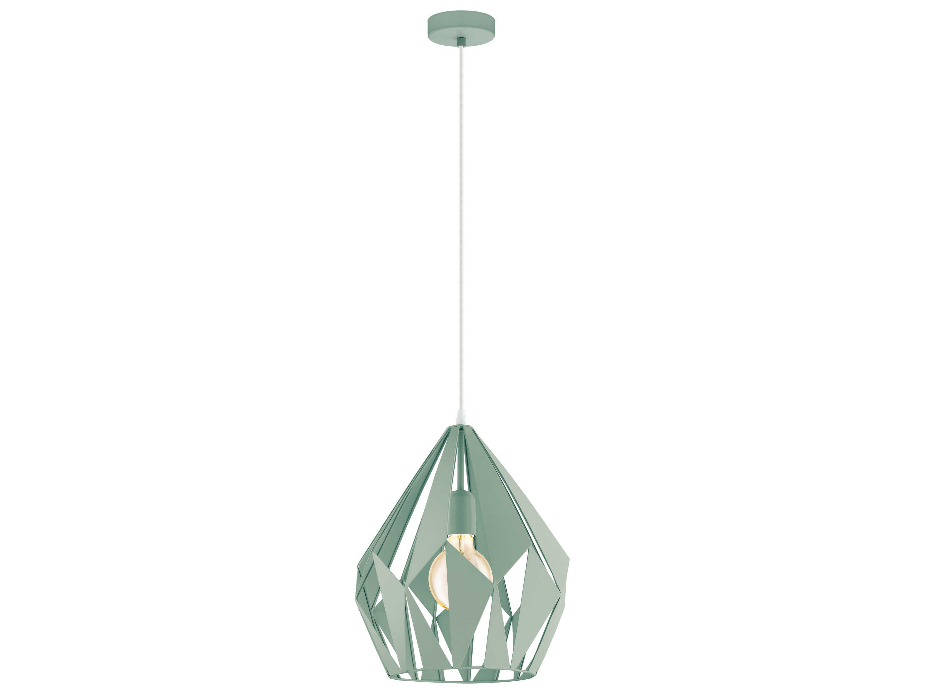 Eglo Carlton 1-Light Pastel Green Geometric Mini Pendant