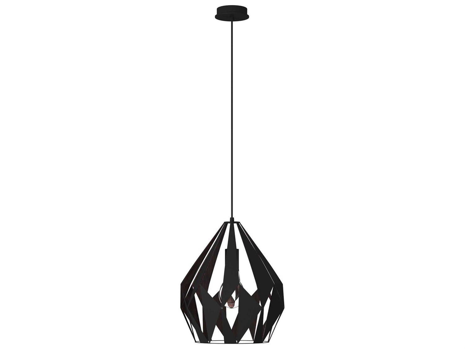 Eglo Carlton 1-Light Black Copper Geometric Mini Pendant