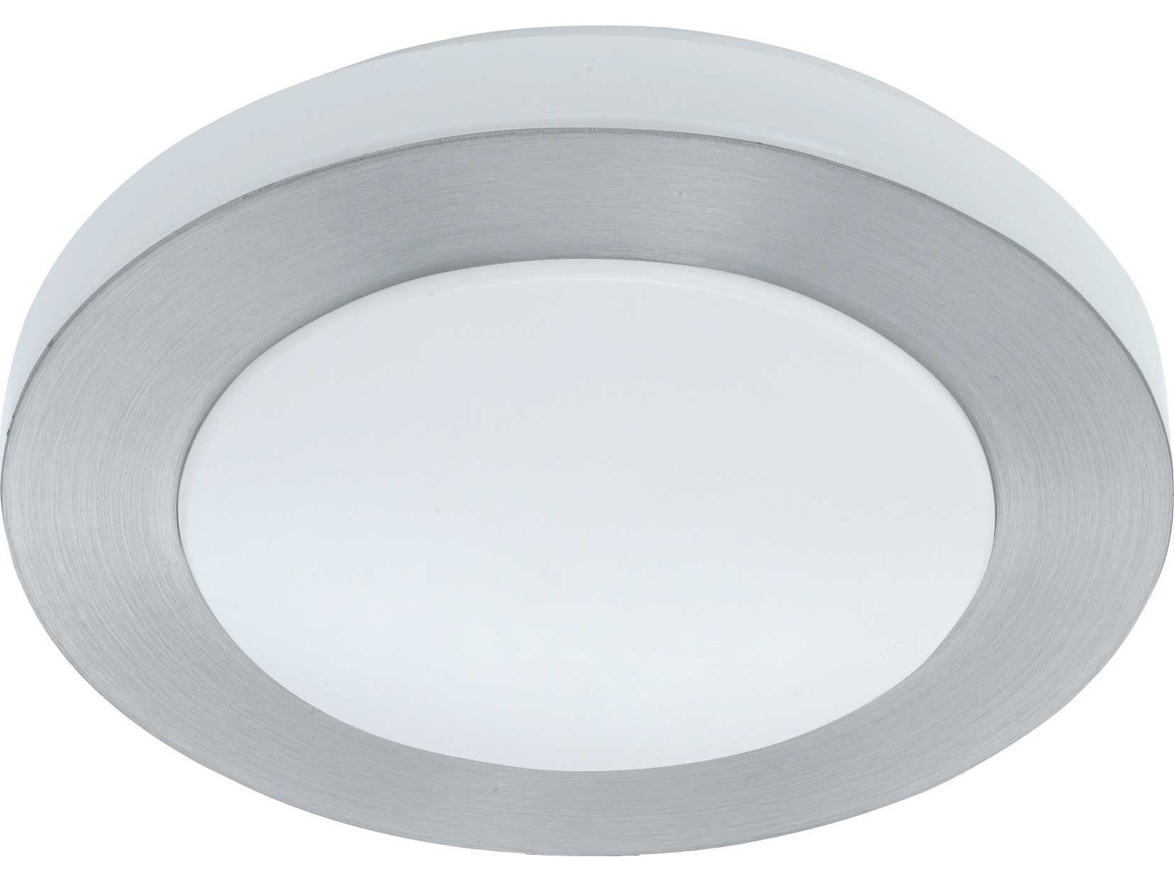 Eglo Carpi 1-Light Brushed Aluminum Silver Round Flush Mount