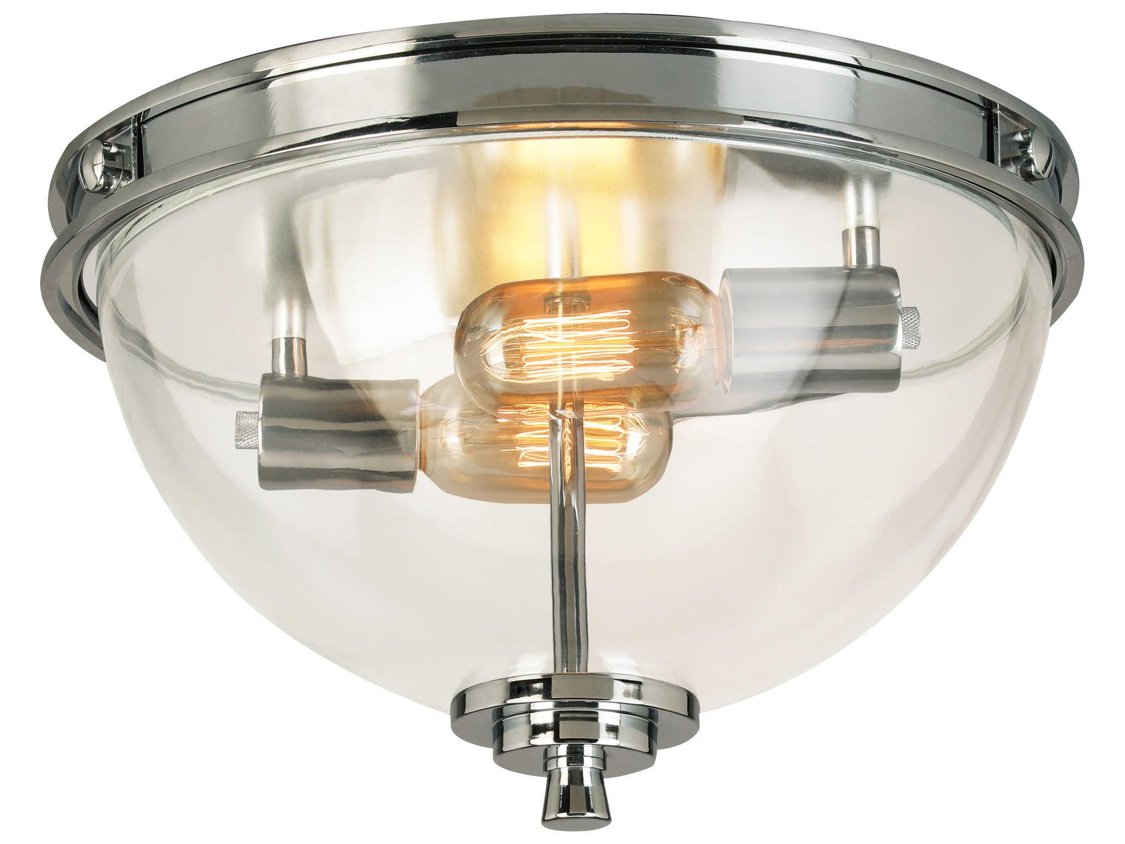Eglo Cecillia 3-Light Chrome Bowl Flush Mount