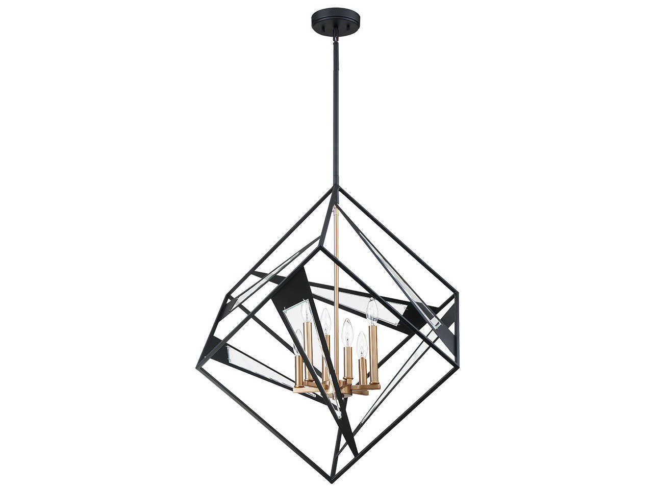 Eglo Corrietes 6-Light Matte Black Geometric Pendant
