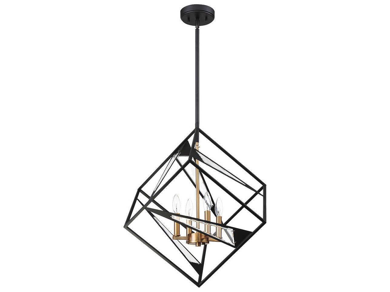 Eglo Corrietes 4-Light Matte Black Geometric Pendant