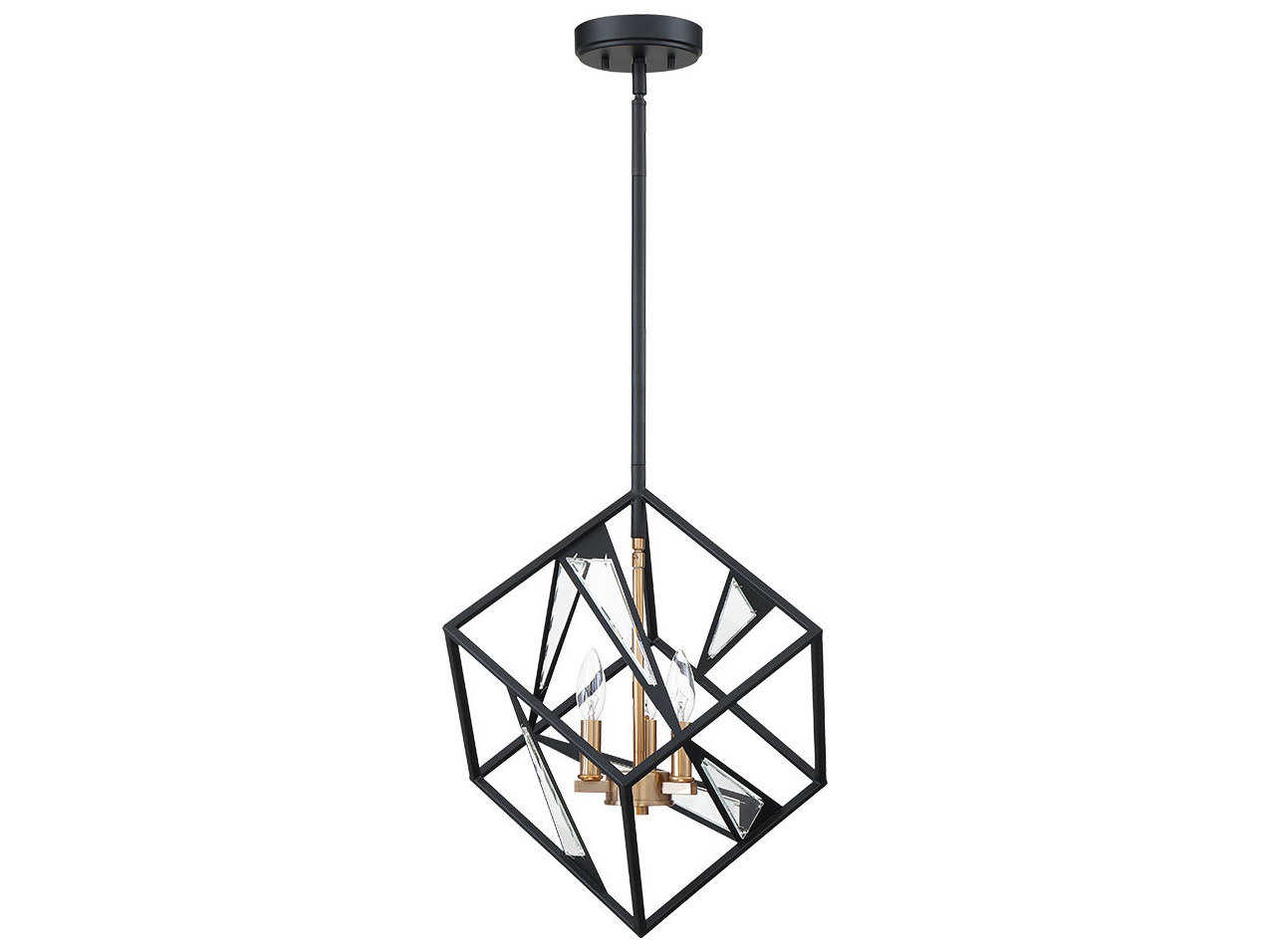 Eglo Corrietes 3-Light Matte Black Geometric Pendant
