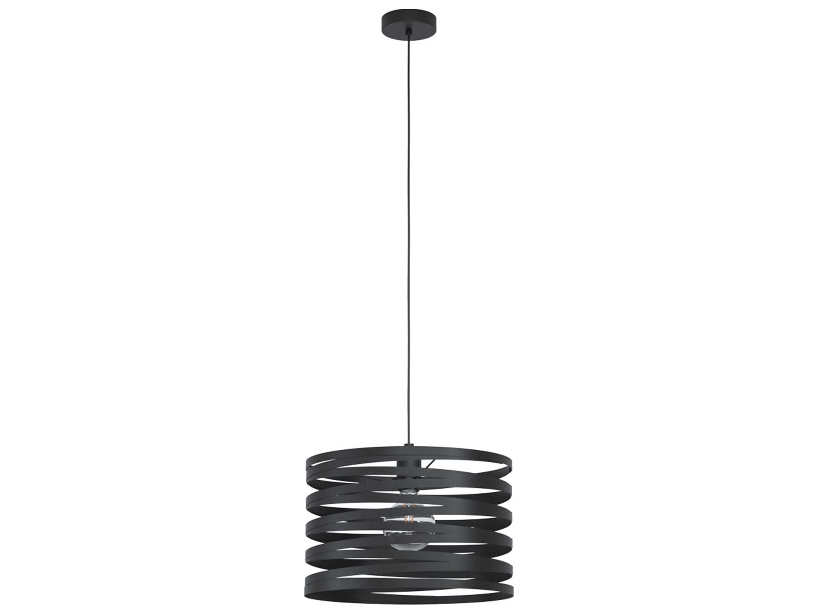 Eglo Cremella 1-Light Black Drum Pendant