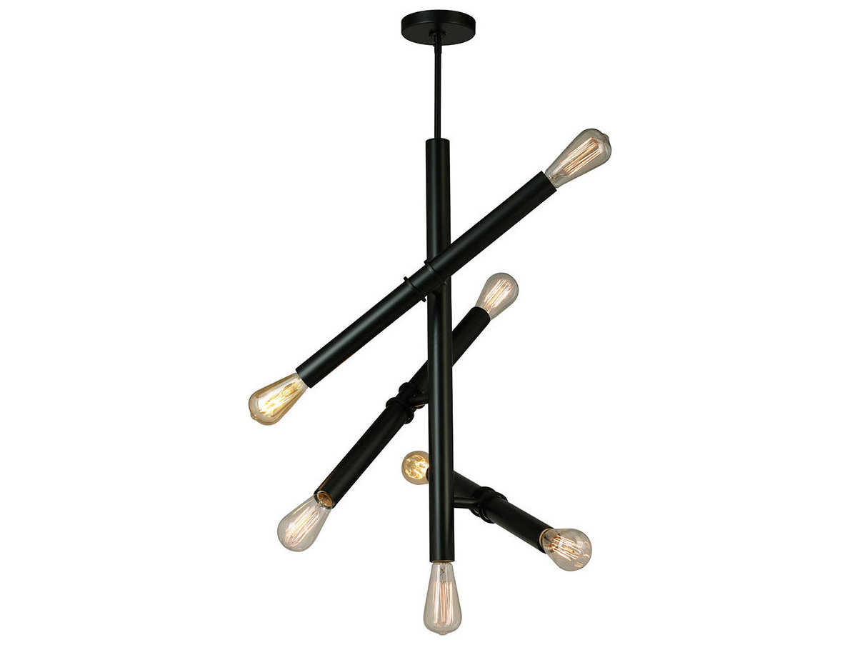 Eglo Drucker 7-Light Black Linear Sputnik Pendant