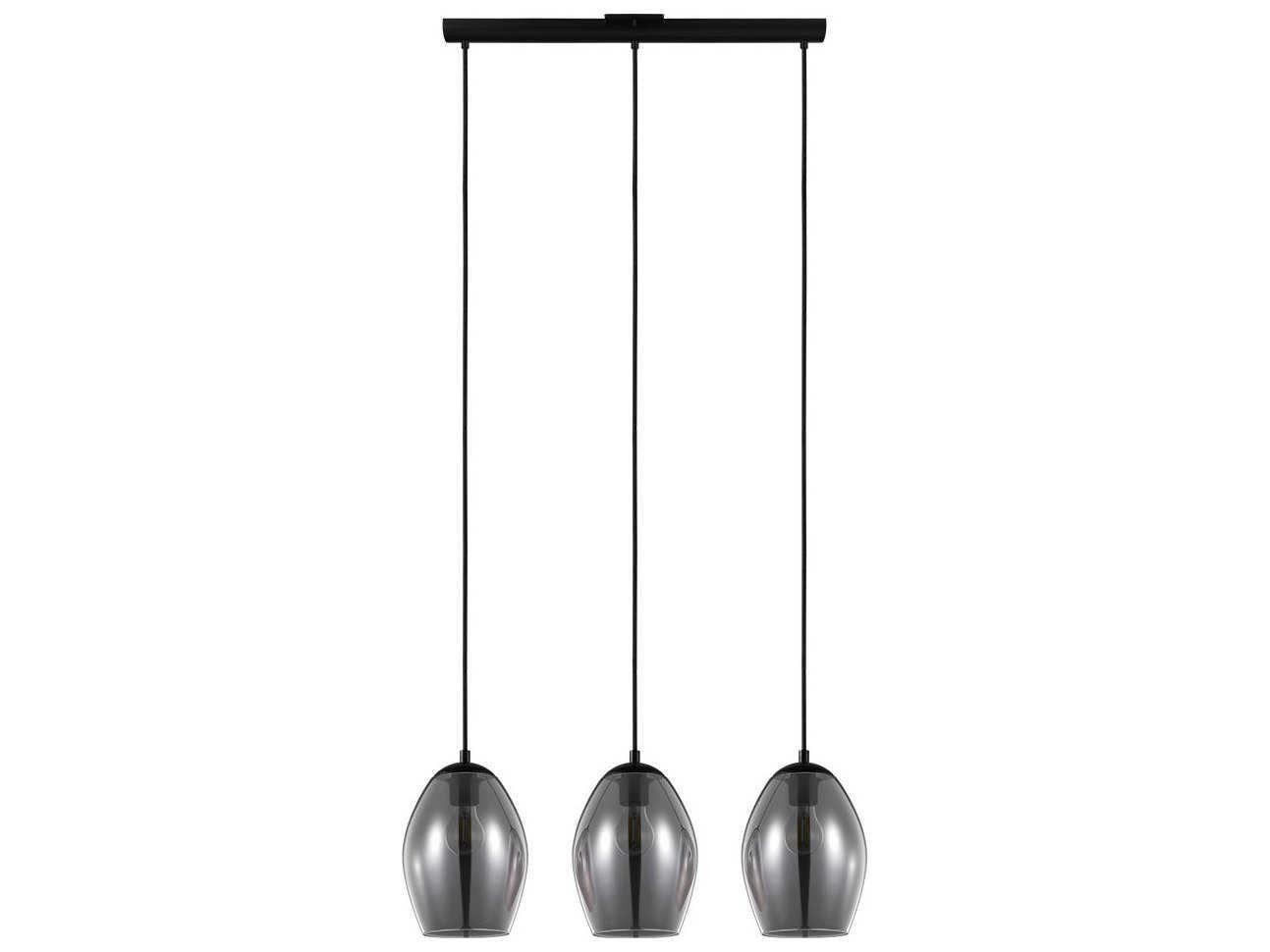 Eglo Estanys 3-Light Matte Black Bell Island Pendant
