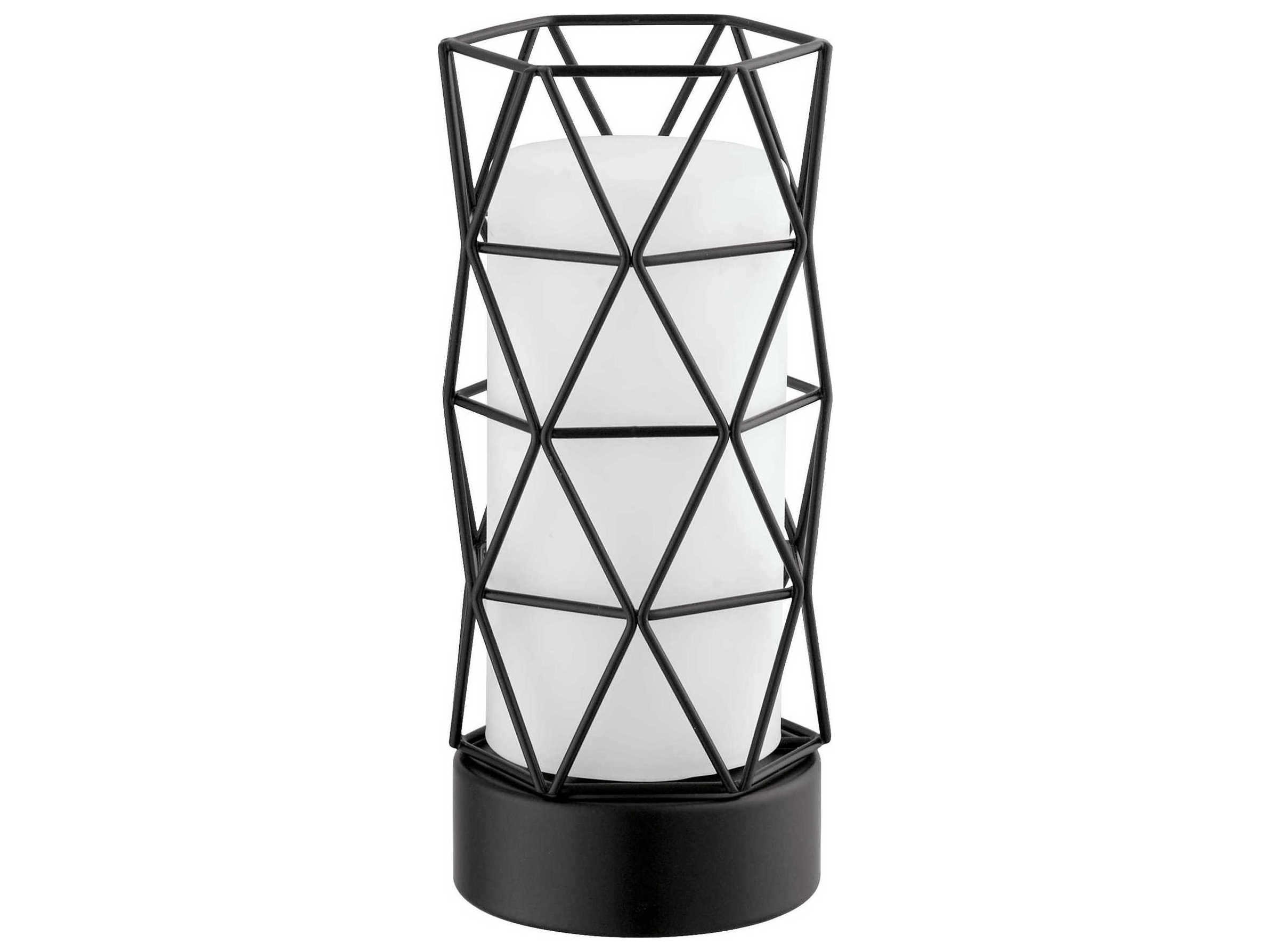 Eglo Estevau Matte Black White Glass Table Lamp
