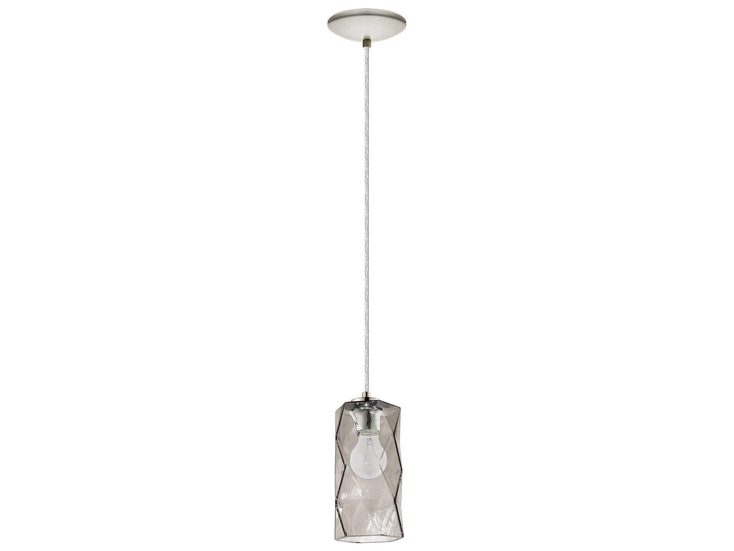 Eglo Estevau 1-Light Satin Nickel Cylinder Mini Pendant