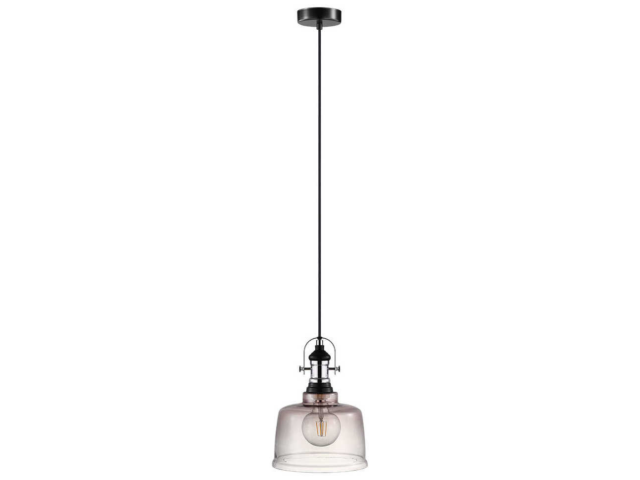 Eglo Gilwell 1-Light Matte Black Chrome Dome Pendant