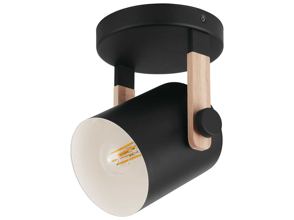 Eglo Hornwood 1-Light Black Drum Semi Flush Mount