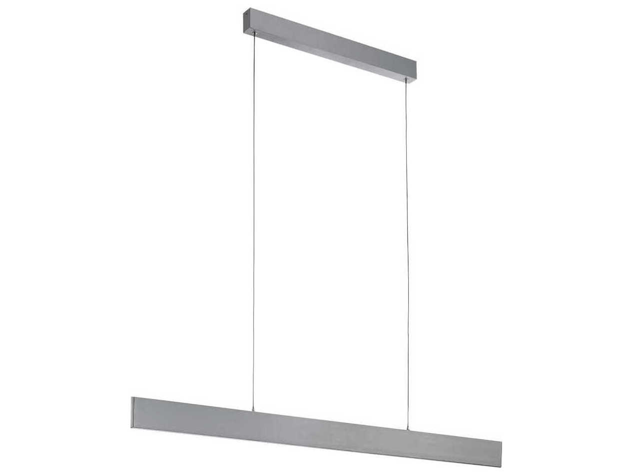 Eglo Climene 1-Light Brushed Aluminum Silver Linear Island Pendant