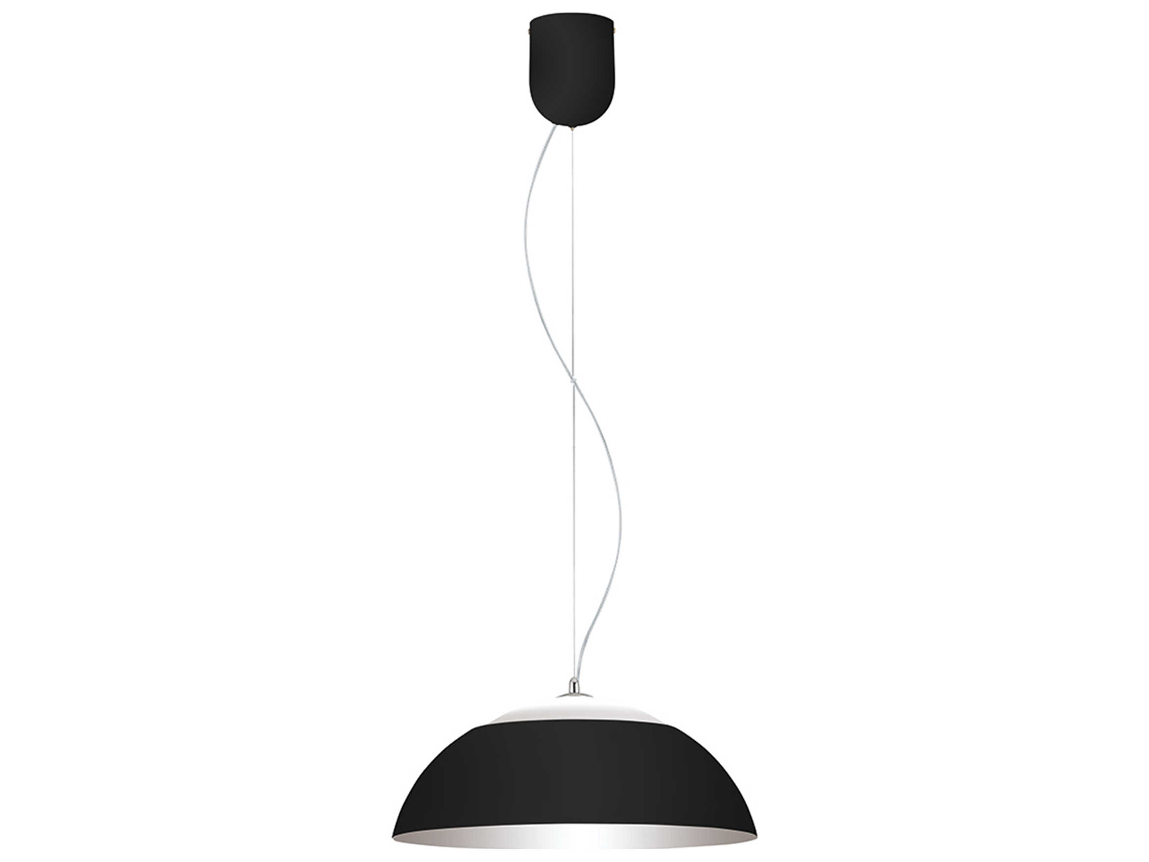 Eglo Marghera 1-Light Black Silver Dome Pendant