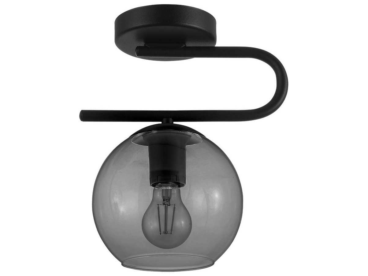 Eglo Marojales 1-Light Matte Black Globe Semi Flush Mount