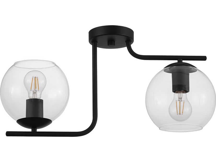 Eglo Marojales 2-Light Black Globe Semi Flush Mount