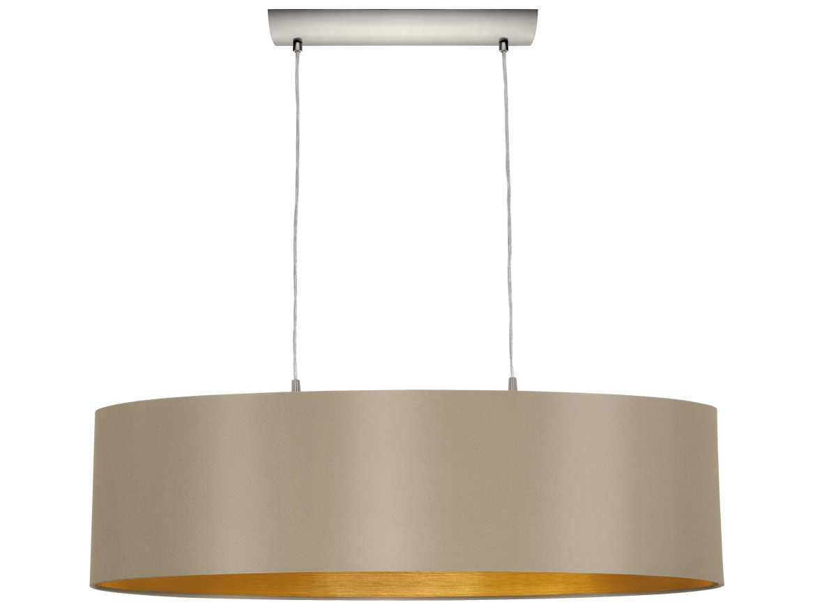 Eglo Maserlo 2-Light Matte Nickel Brown Island Pendant