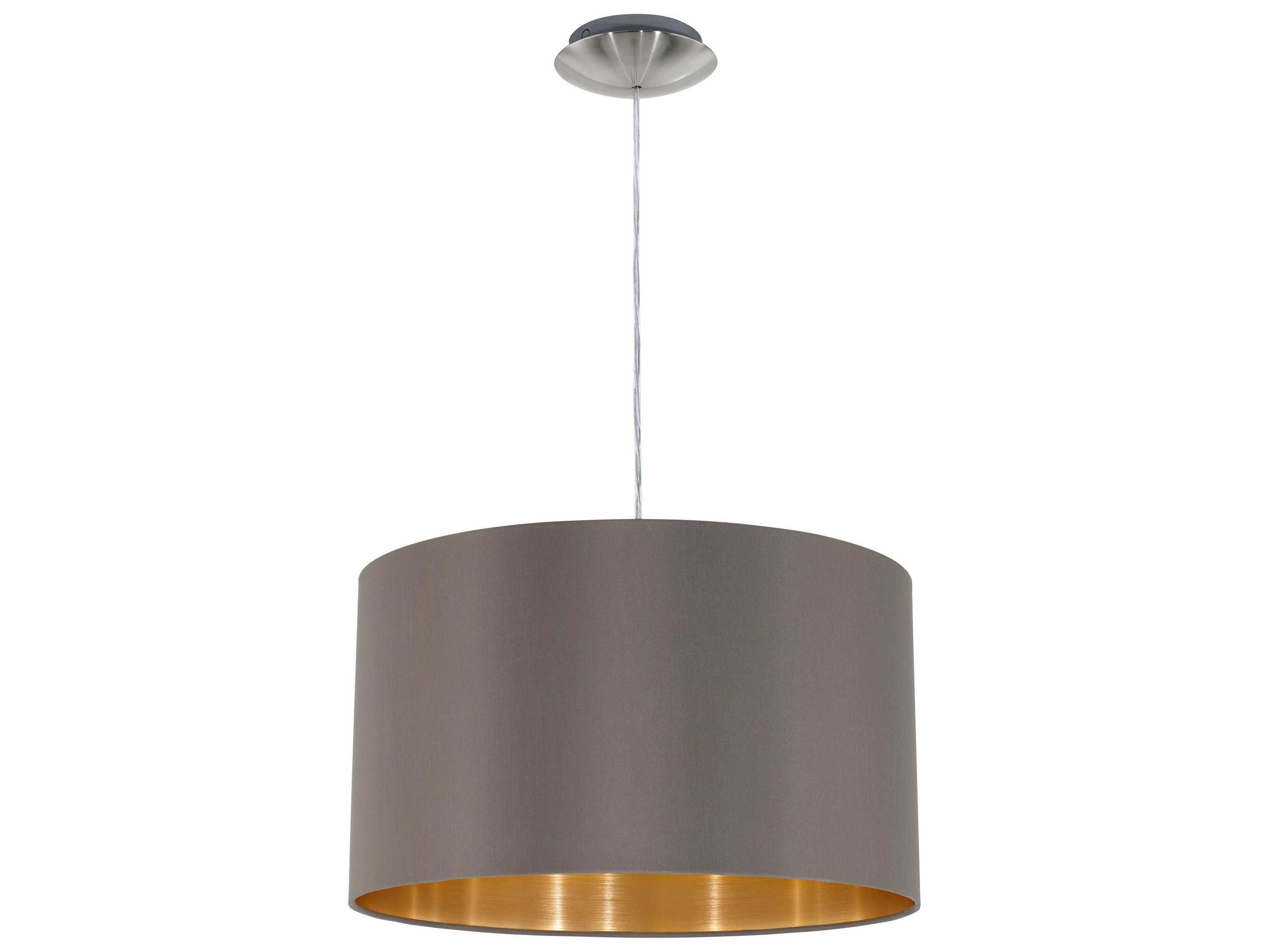 Eglo Maserlo 1-Light Satin Nickel Drum Pendant
