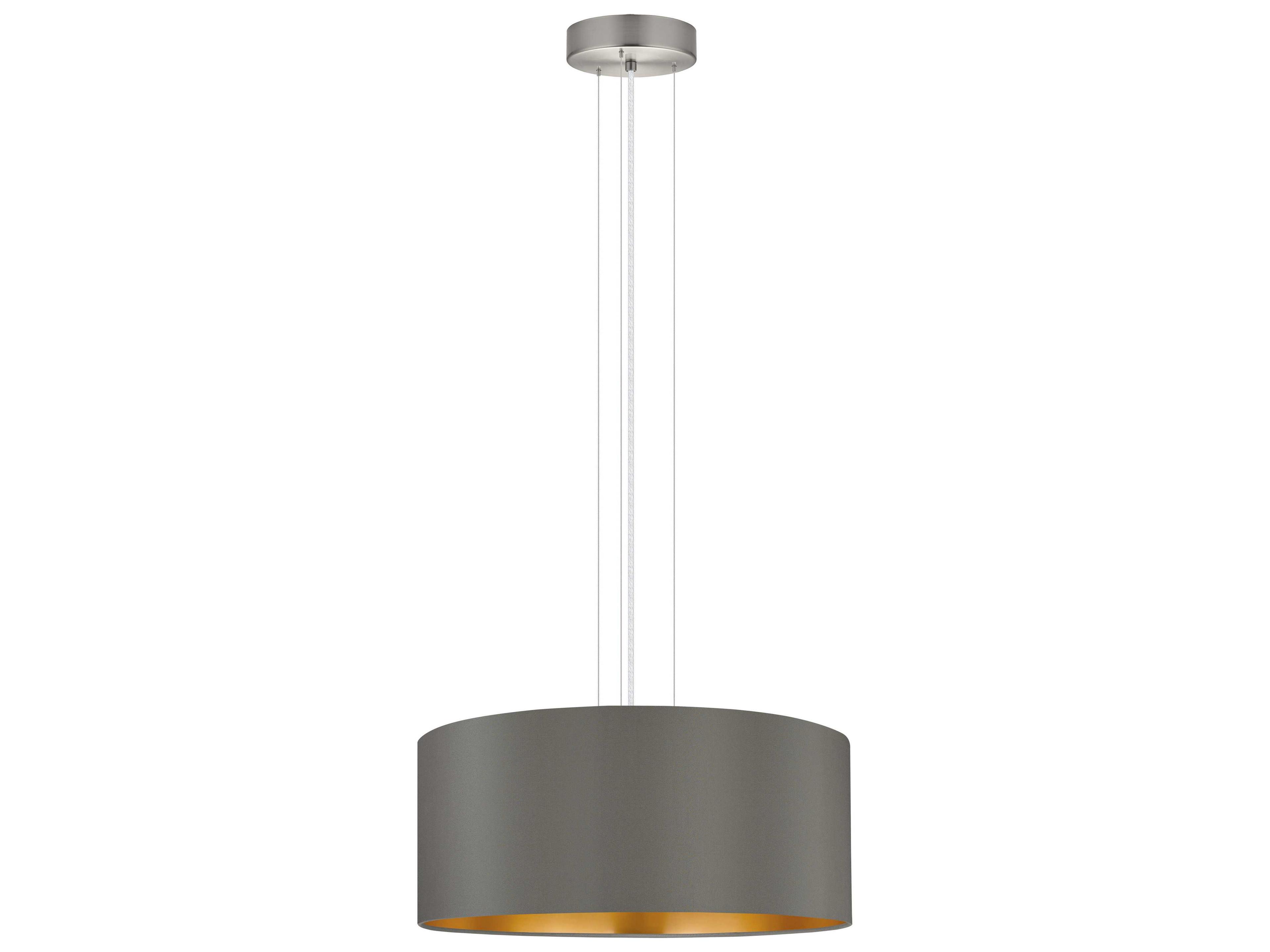 Eglo Maserlo 3-Light Satin Nickel Drum Pendant