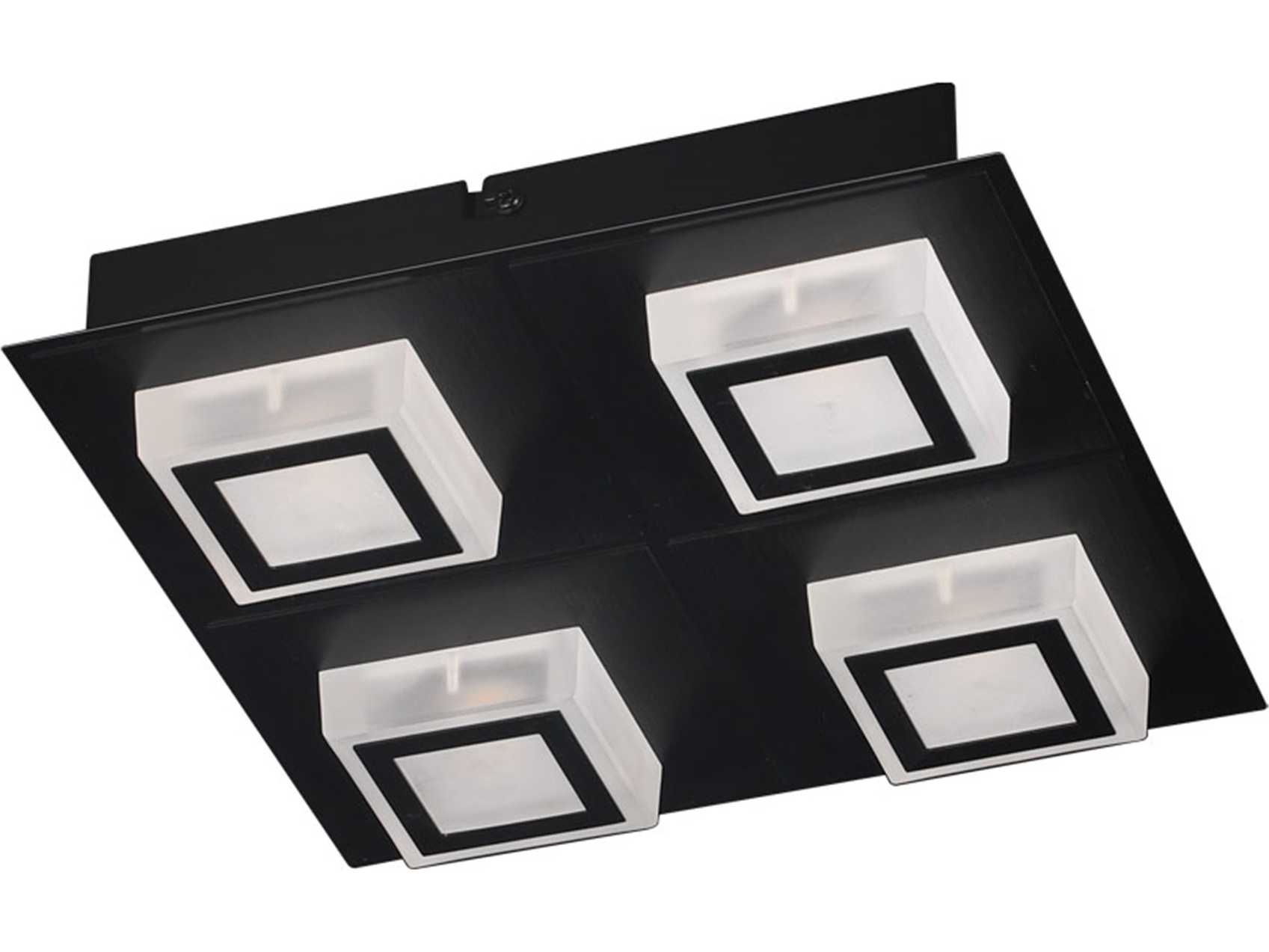 Eglo Masiano 4-Light Black White Flush Mount