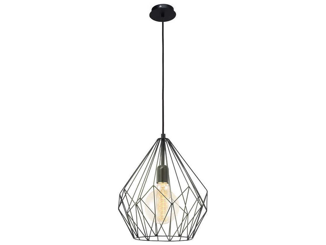 Eglo Carlton 1-Light Matte Black Geometric Mini Pendant