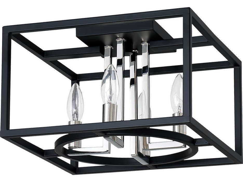 Eglo Mundazo 4-Light Black Chrome Flush Mount