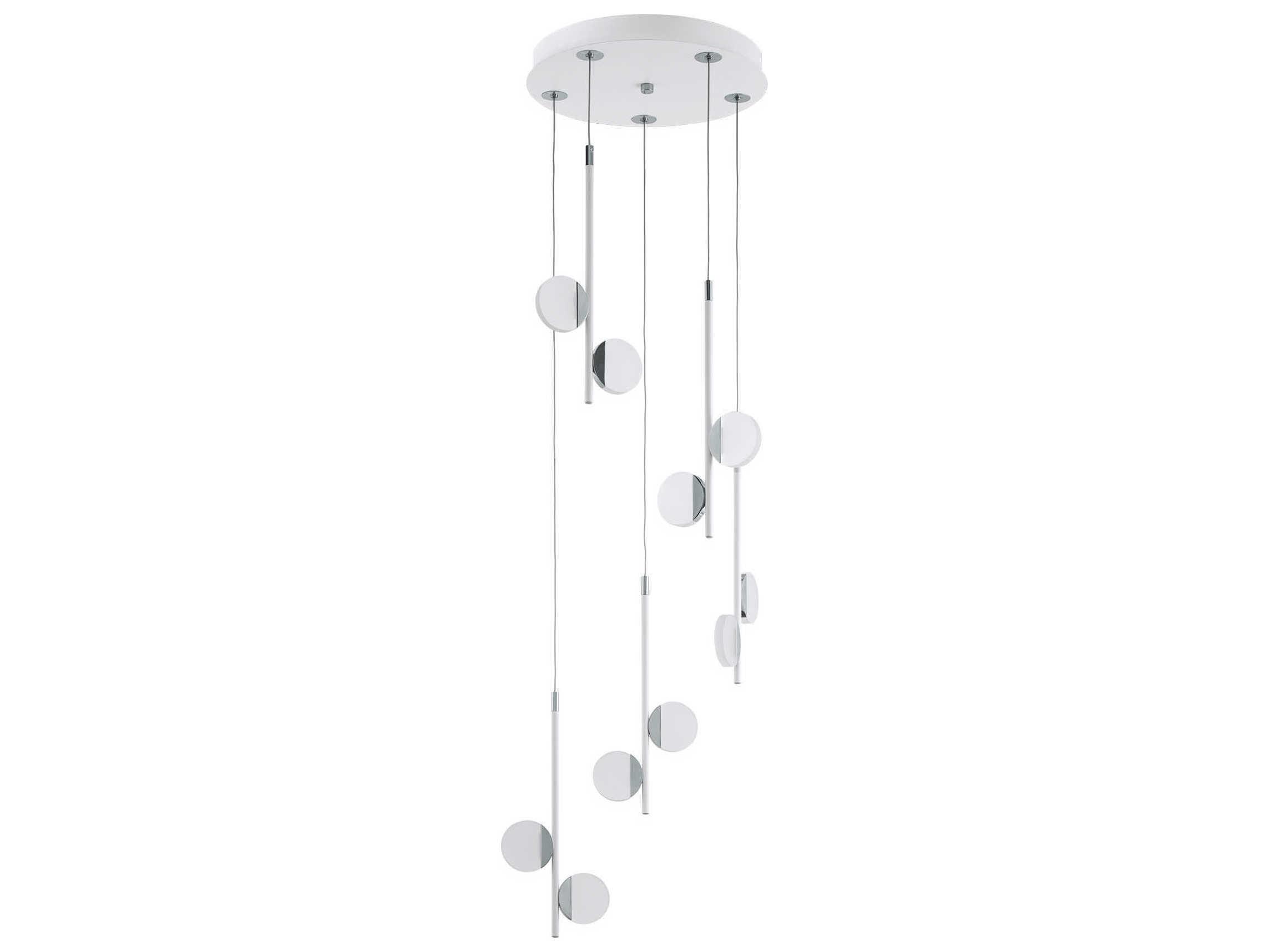 Eglo Olindra 10-Light White Chrome Round Pendant