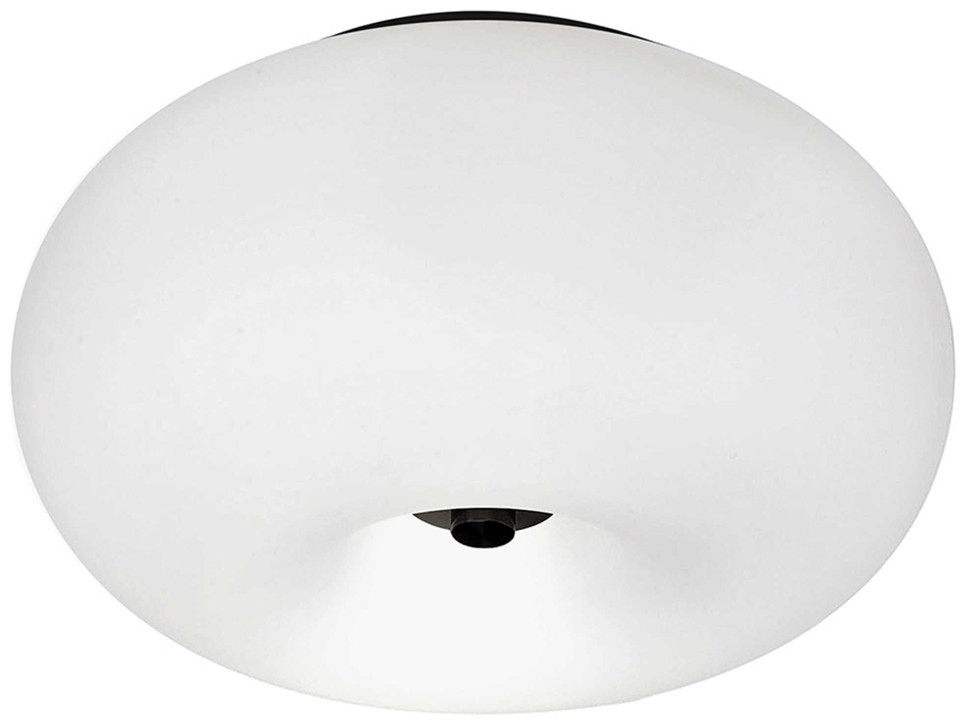 Eglo Optica 2-Light Black White Flush Mount