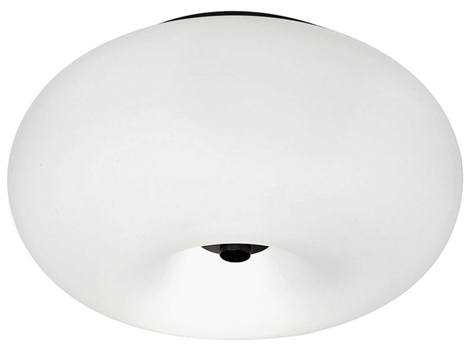 Eglo Optica 2-Light Black Round Flush Mount
