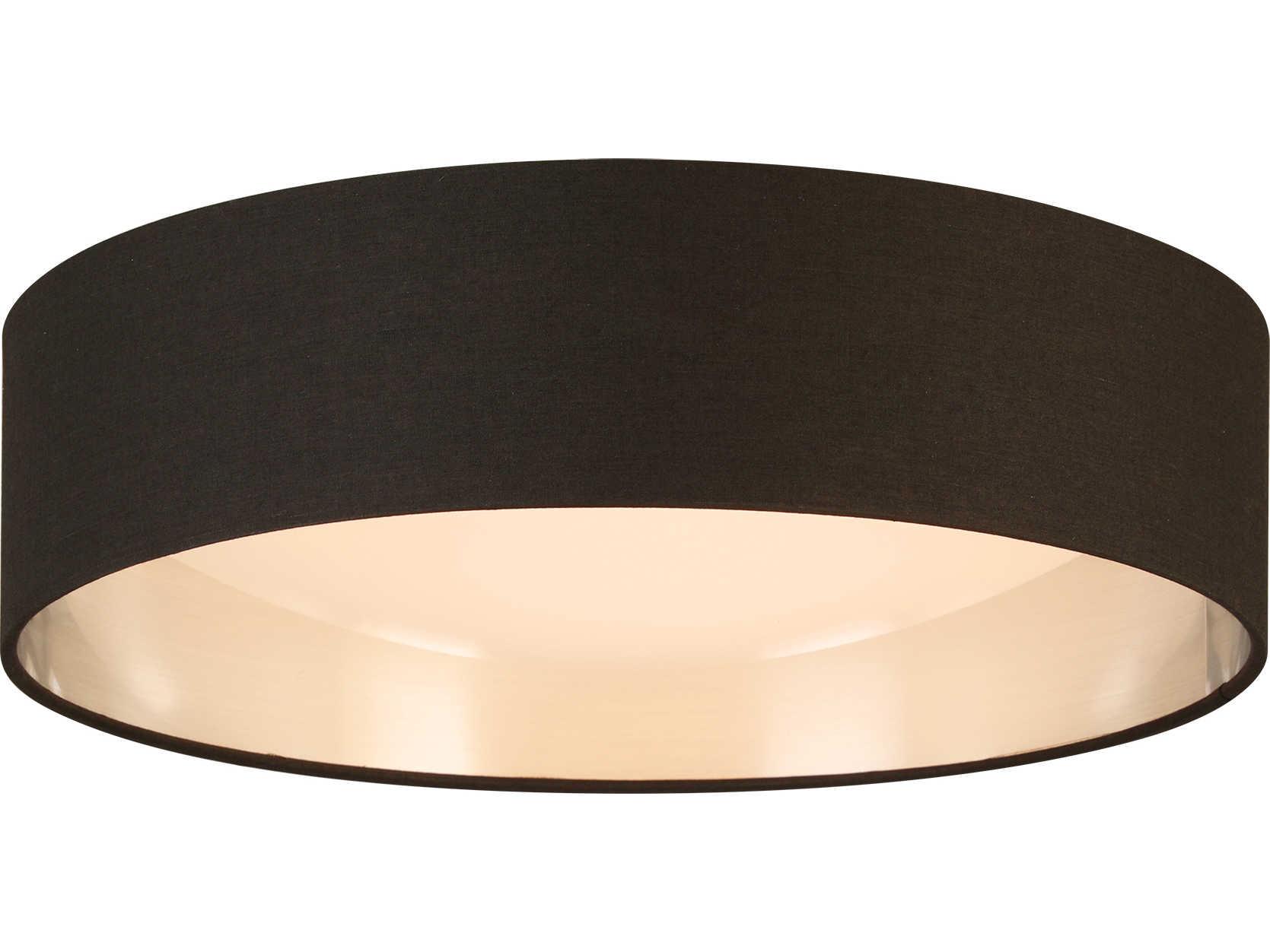 Eglo Orme 1-Light Black Brushed Nickel Drum Flush Mount
