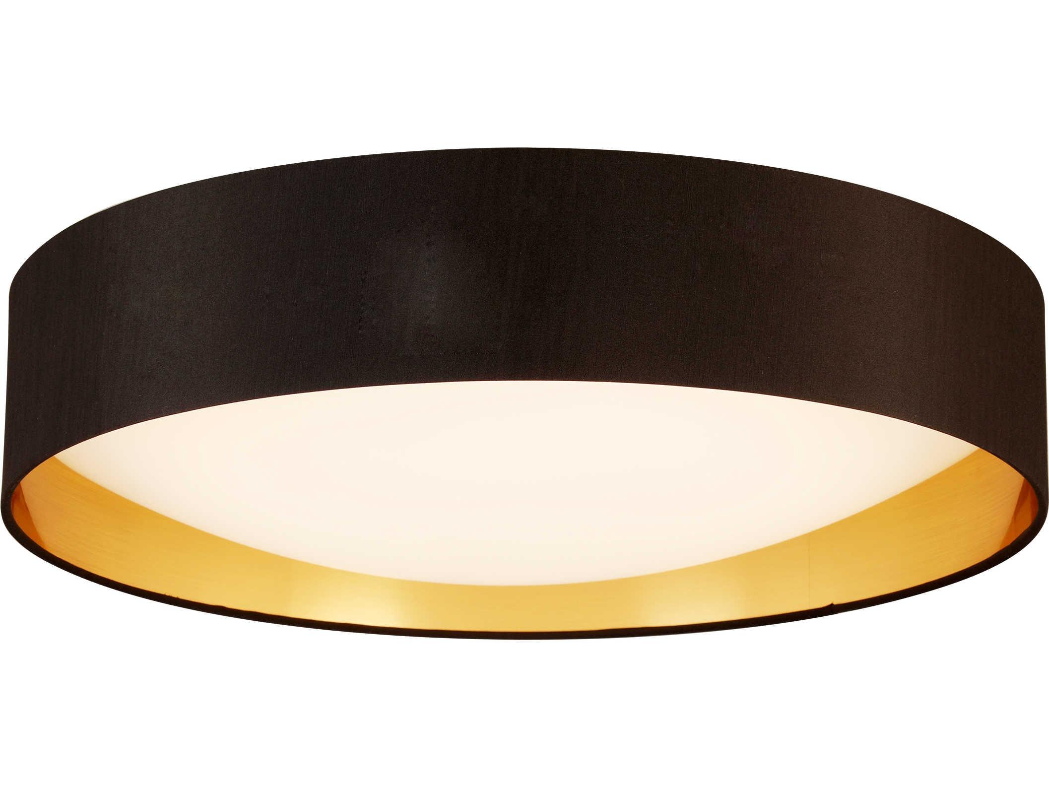Eglo Orme 1-Light Black Gold Drum Flush Mount