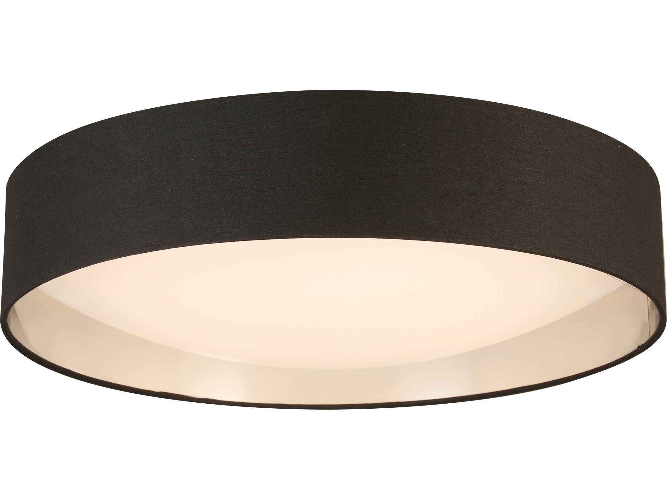 Eglo Orme 1-Light Black Brushed Nickel Drum Flush Mount