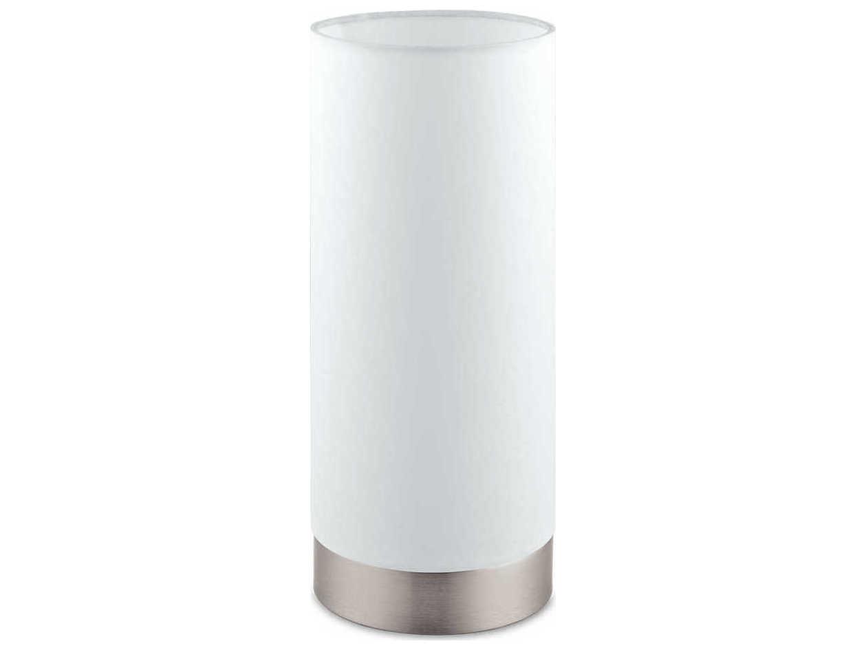 Eglo Pasteri Matte Nickel White Fabric Table Lamp