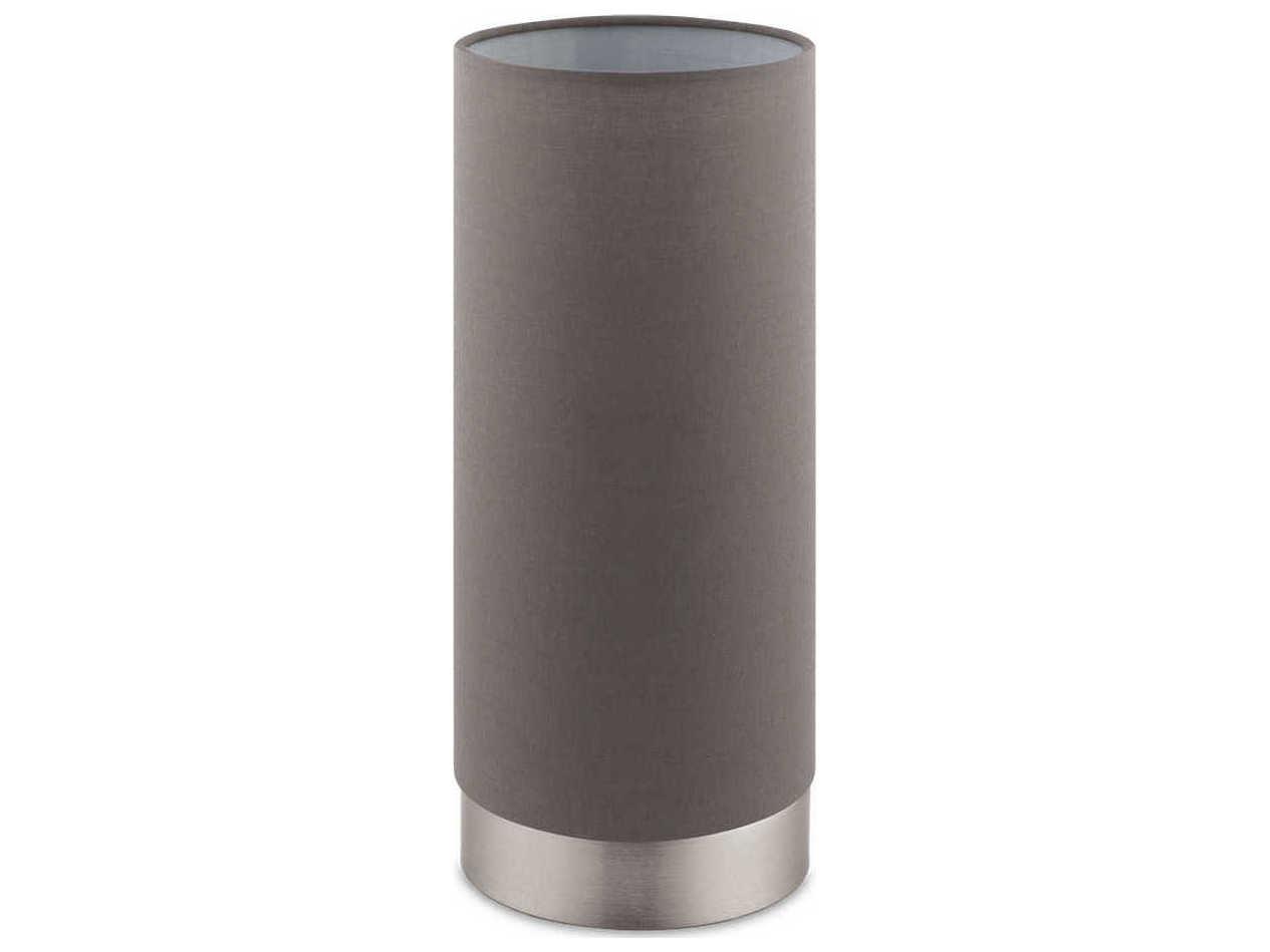 Eglo Pasteri Matte Nickel Taupe Fabric Table Lamp