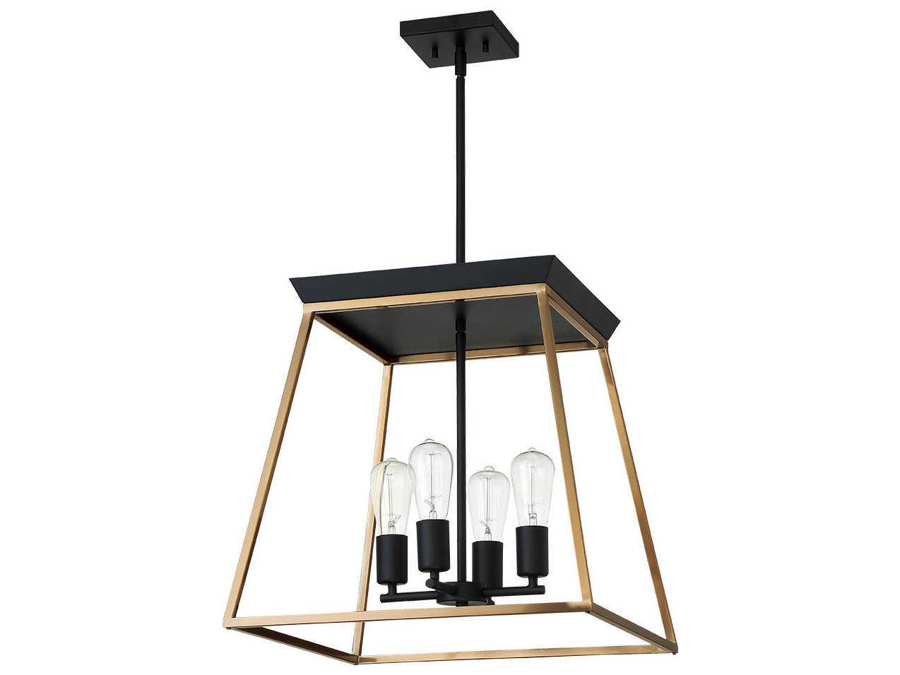 Eglo Paulino 4-Light Brushed Gold Matte Black Pendant